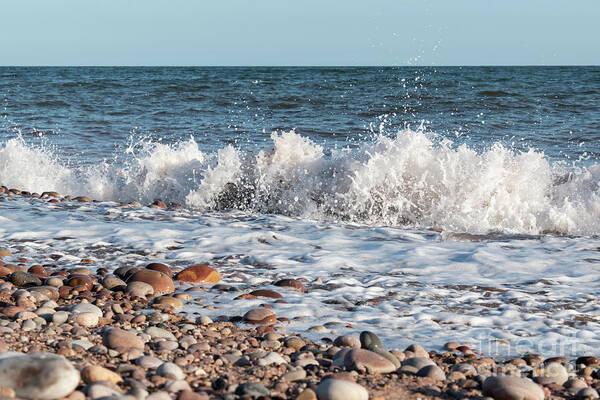 Pebbles On The Shore Poster featuring the photograph Pebbles On The Shore by Wendy Wilton