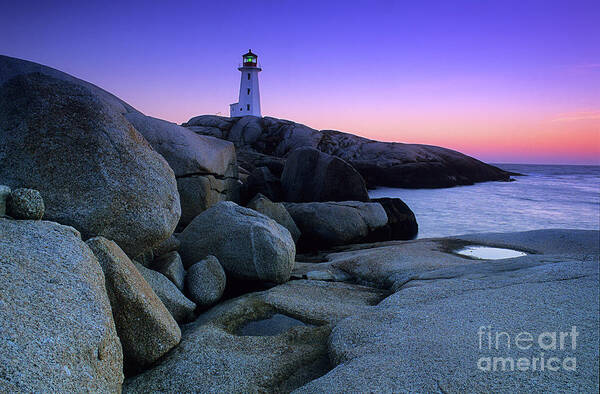 Peggy's Cove Poster featuring the photograph Peggy's Cove Lighthouse by Bob Christopher