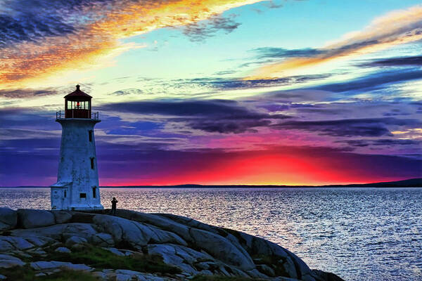 Peggy's Cove Poster featuring the photograph Peggy's Cove Lighthouse by Tatiana Travelways