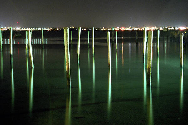 Harbor Poster featuring the photograph Pilings in Jamestown Harbor by Jim Feldman