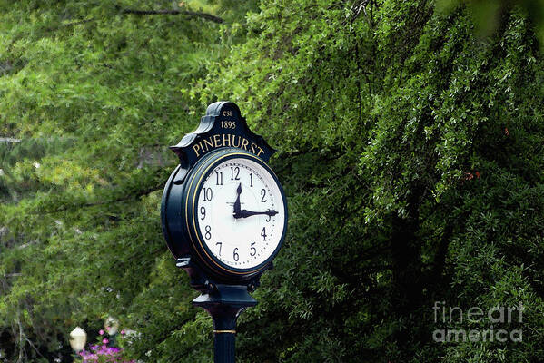 Pinehurst Poster featuring the photograph Pinehurst Village Clock by Amy Dundon