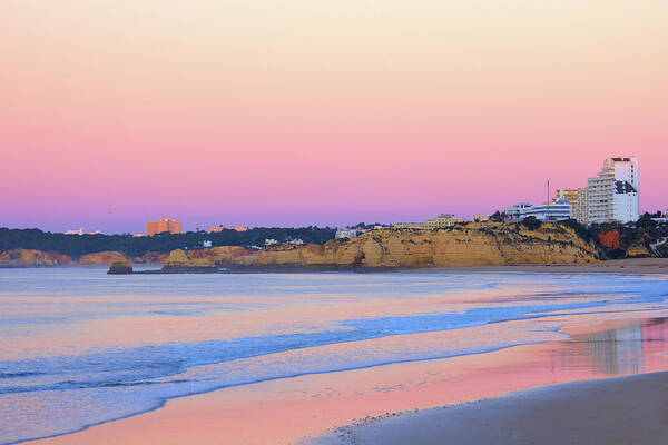 Portugal Poster featuring the photograph Pink Sunrise over Portimao by Jeremy Hayden