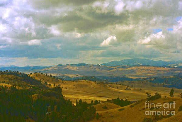 Sky Poster featuring the photograph Plains and Mountains by Kae Cheatham