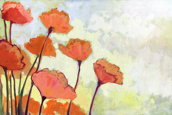 Floral Poster featuring the painting Poppies in Cream by Jennifer Lommers
