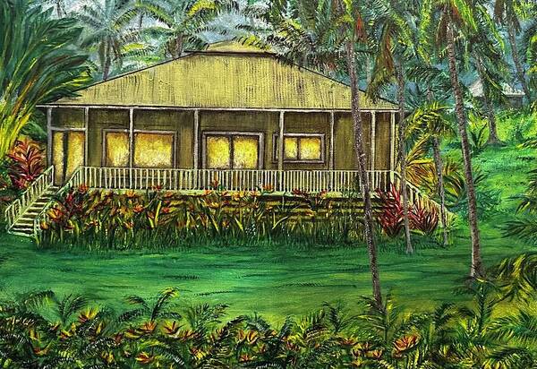 Opihikao Cabana Poster featuring the painting Rainbow Cottage by Michael Silbaugh