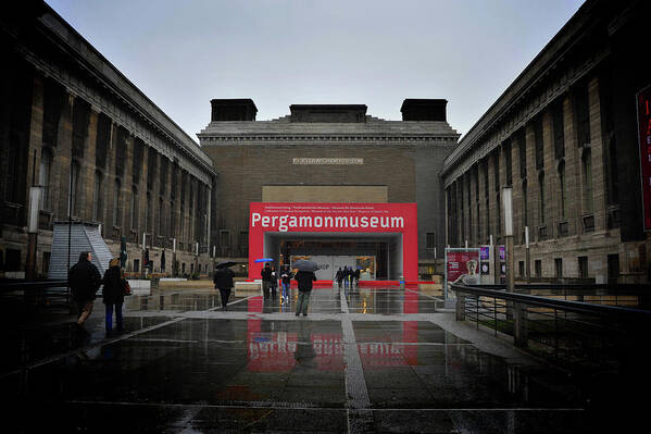 Rainy Poster featuring the photograph Rainy Day at the Pergamon by James C Richardson