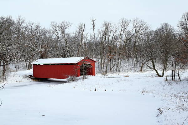 Covered Bridge Poster featuring the photograph Red by Lens Art Photography By Larry Trager