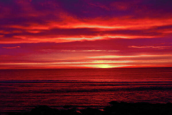 Red Poster featuring the photograph Red Sunrise by Lorraine Palumbo