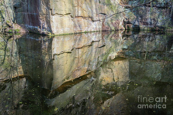 Water Poster featuring the photograph Reflection in the quarry 2 by Adriana Mueller