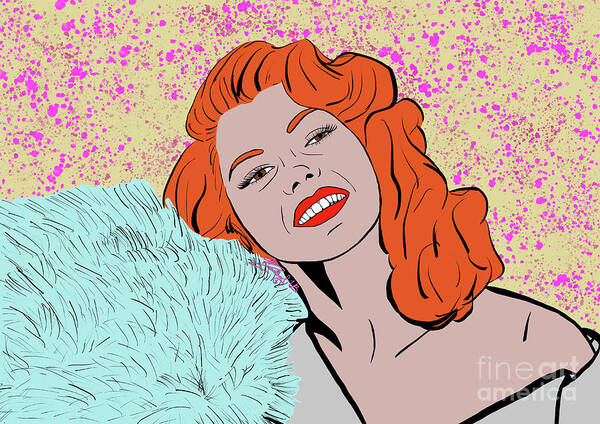 Rita Hayworth Poster featuring the digital art Rita Hayworth by Marisol VB