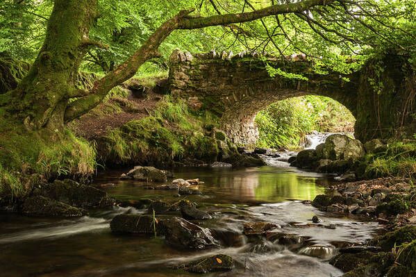 England Poster featuring the photograph Robbers Bridge, Doone Valley, Exmoor Somerset, England by Sarah Howard