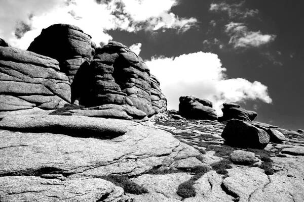 Black And White Poster featuring the photograph Rocks in black and White by Ron Roberts