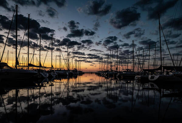 Sailboats Poster featuring the photograph Sailboats with pretty sky by Sven Brogren