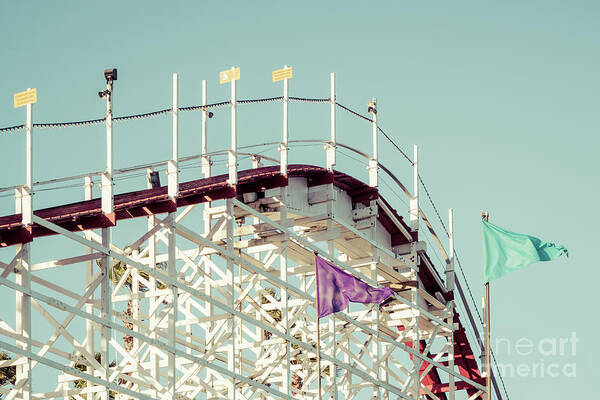 America Poster featuring the photograph Santa Cruz Giant Dipper Roller Coaster Photo by Paul Velgos