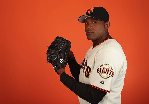 Media Day Poster featuring the photograph Santiago Casilla by Christian Petersen