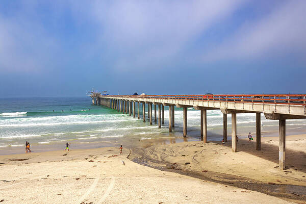 Scripps Pier Poster featuring the photograph Scripps Pier View by Alison Frank