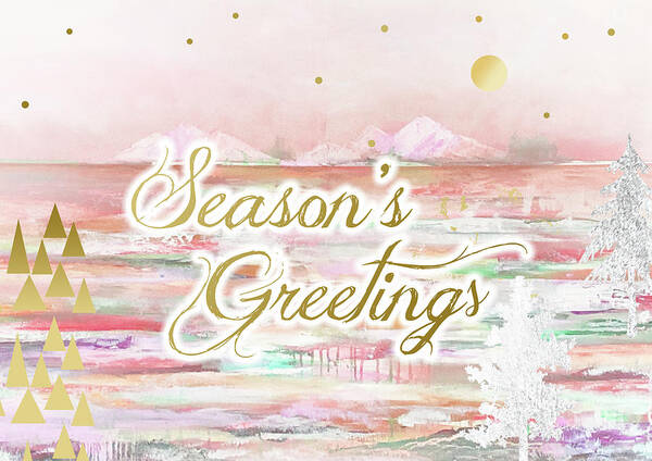 Season's Greetings Poster featuring the mixed media Season's Greetings by Claudia Schoen