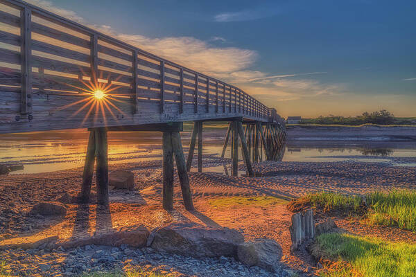 Footbridge Beach Poster featuring the photograph Sensational Sunrise by Penny Polakoff