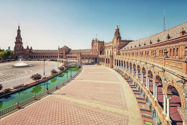 Ancient Poster featuring the photograph Seville Architecture by Manjik Pictures