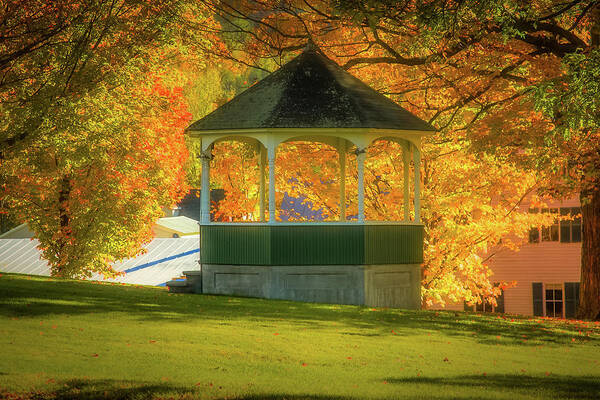 Sharon Vermont Poster featuring the photograph Sharon Vermont bandstand by Jeff Folger