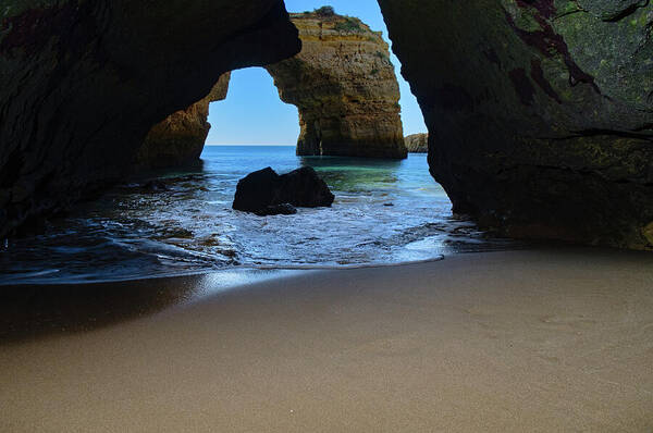 Algarve Poster featuring the photograph Silky sands and Arch by Angelo DeVal