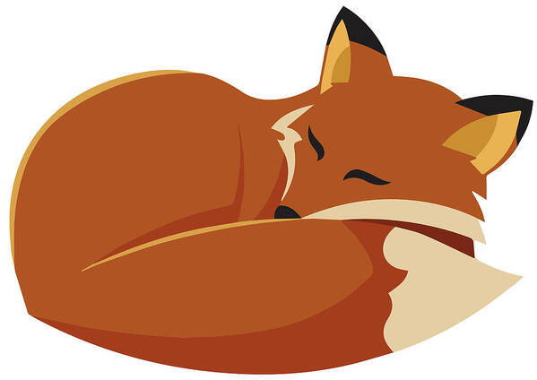 Fox Poster featuring the digital art Sleeping Fox by Caroline Elgin