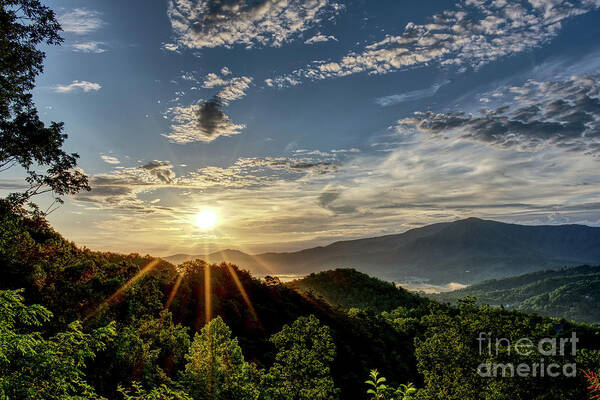 Smoky Mountains Poster featuring the photograph Smoky Mountain Sunrise 4 by Phil Perkins