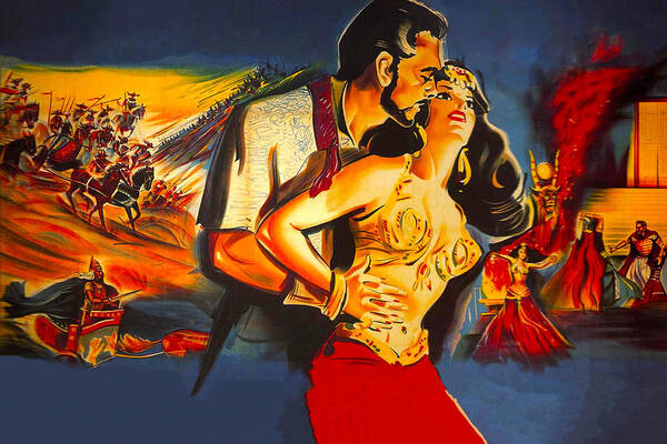 Solomon Poster featuring the painting ''Solomon and Sheba'', 1959, movie poster painting by Movie World Posters