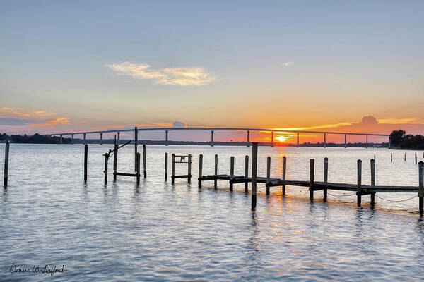 Maryland Poster featuring the photograph Solomons Sunset Reflections by Donna Twiford