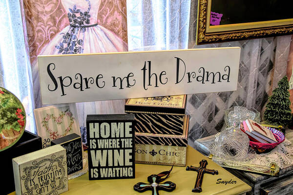 Wine Art Poster featuring the photograph Spare Me The Drama Home Is Where The Wine Is 2 by Barbara Snyder