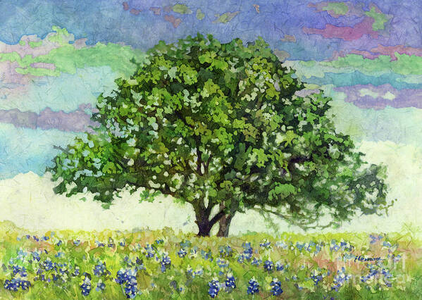 Oak Poster featuring the painting Spring Prelude 1 by Hailey E Herrera