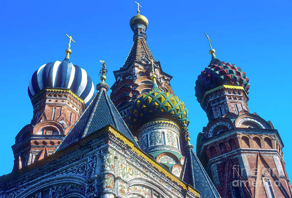 Moscow Poster featuring the photograph St. Basil's Onion Domes by Bob Phillips