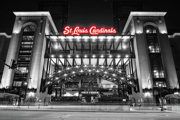 St Louis Poster featuring the photograph St Louis Baseball Stadium - Third Base Gate In Selective Color by Gregory Ballos