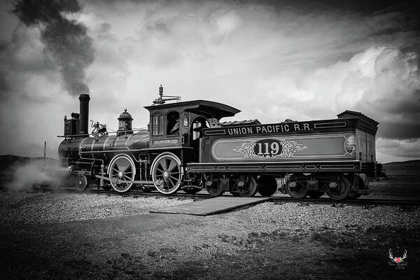 Train Poster featuring the photograph Steam Engine in BW by Pam Rendall