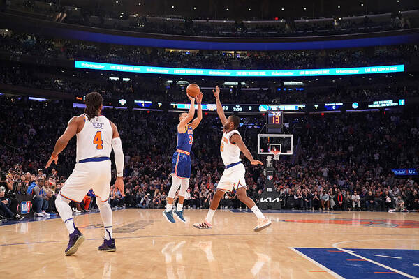 Stephen Curry Poster featuring the photograph Stephen Curry and Ray Allen by Jesse D. Garrabrant