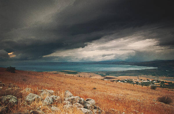 Sea Of Galilee Poster featuring the painting Storm over the Sea of Galilee by Ioannis Konstas