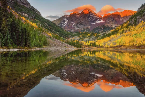 Mountains Poster featuring the photograph Sunkissed Peaks by Darren White