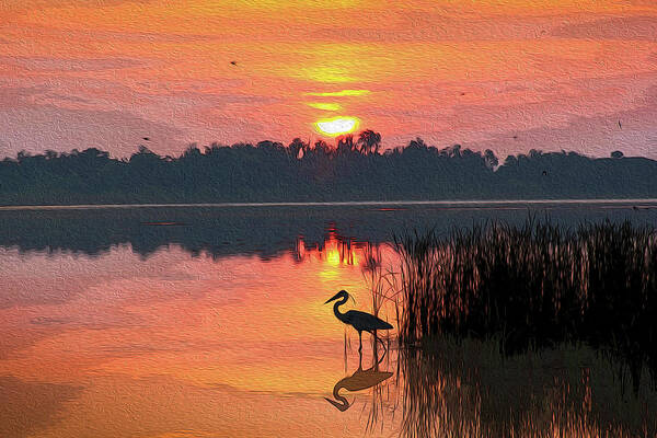 Sunrise Poster featuring the photograph Sunrise on Lake Smart . . . Painting by Robert Carter