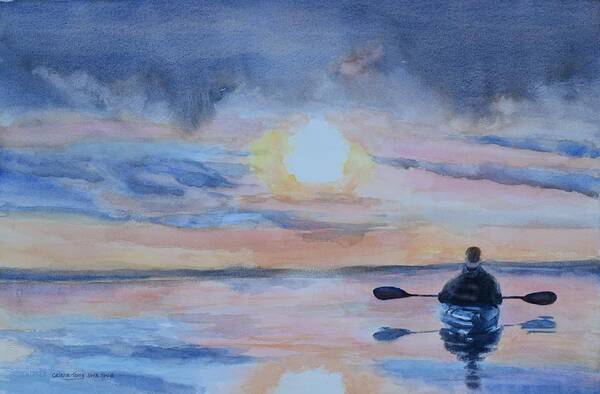 Sunrise Poster featuring the painting Sunrise Solitude by Celene Terry