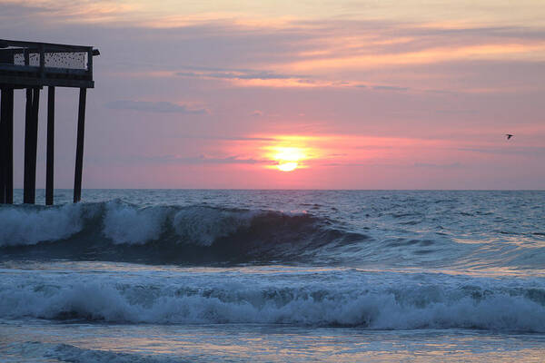 Sun Poster featuring the photograph Sunrise Wave by Robert Banach