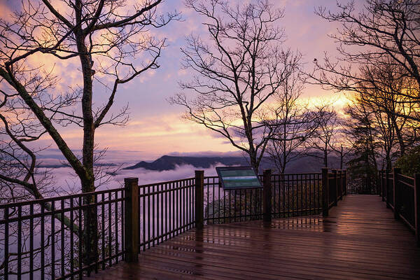 Caesars Head State Park Poster featuring the photograph Sunset at Caesars Head 4 by Cindy Robinson