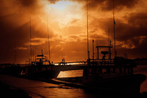 Sunset Poster featuring the photograph Sunset at the Dock by Deborah Penland