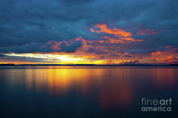 Sunset Poster featuring the photograph Sunset Bay Serenity by Mike Reid