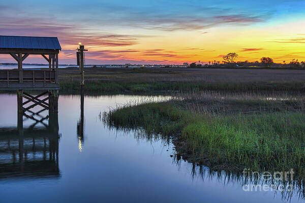 Shem Creek Poster featuring the photograph Sunset in the Marshes of Shem Creek by Shelia Hunt