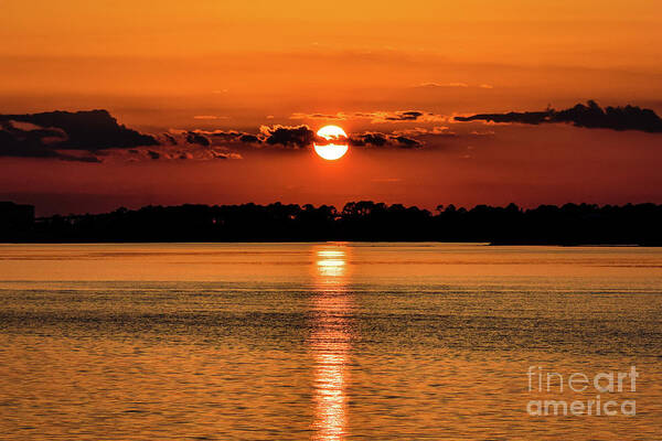 Sunset Poster featuring the photograph Sunset Reflection on Pensacola Bay by Beachtown Views