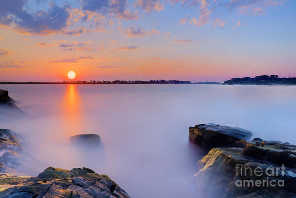 Long Exposure Poster featuring the photograph Golden Serenade of Sunset's Embrace by Shelia Hunt