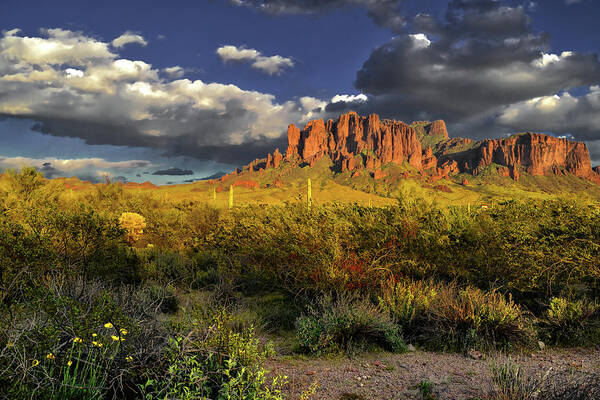 Superstition Mountains Poster featuring the photograph Superstition Mountains Clouds by Chance Kafka