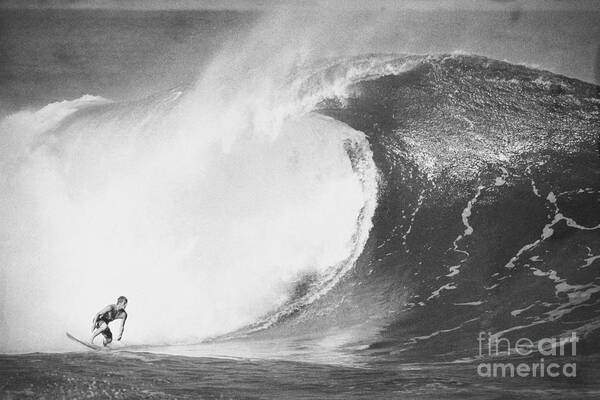Surf Poster featuring the photograph Surfer Surfing a Big Wave at Pipeline Hawaii by Paul Topp