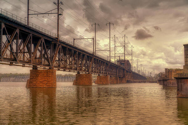 Amtrak Susquehanna River Bridge Poster featuring the photograph Susquehanna Railroad Bridge by Penny Polakoff