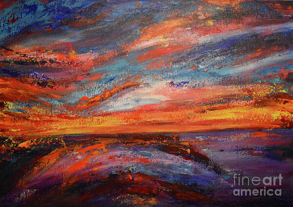 Acrylic Painting On Canvas Poster featuring the painting Symphony Of The Sunset by Leonida Arte